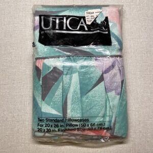 2 Vintage Utica JP Stevens & Co 80's 90's Ruffle Standard Pillowcases NIP Retro
